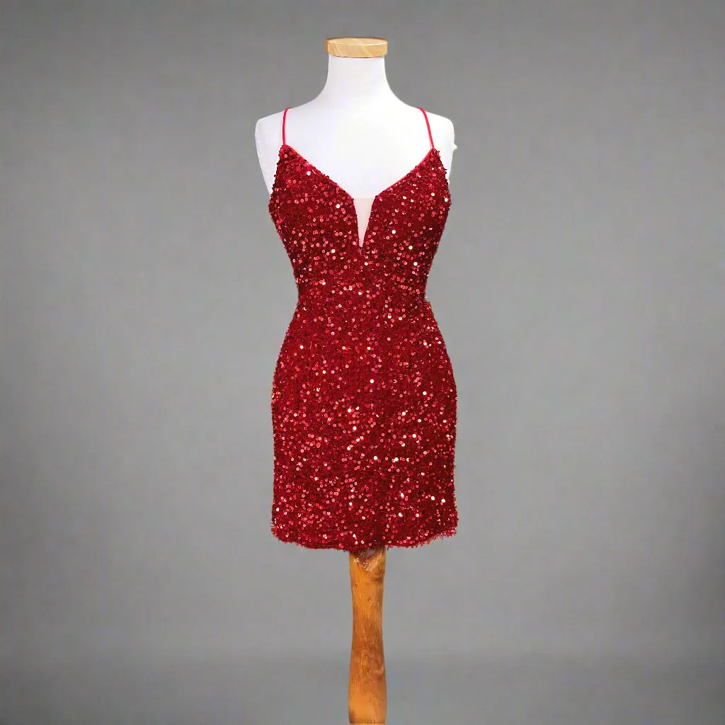Alyce red sequin dress, size 6