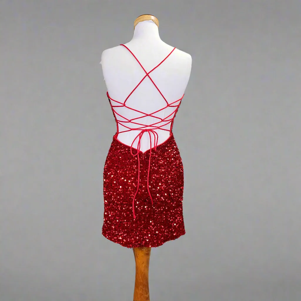 Alyce red sequin dress, size 6