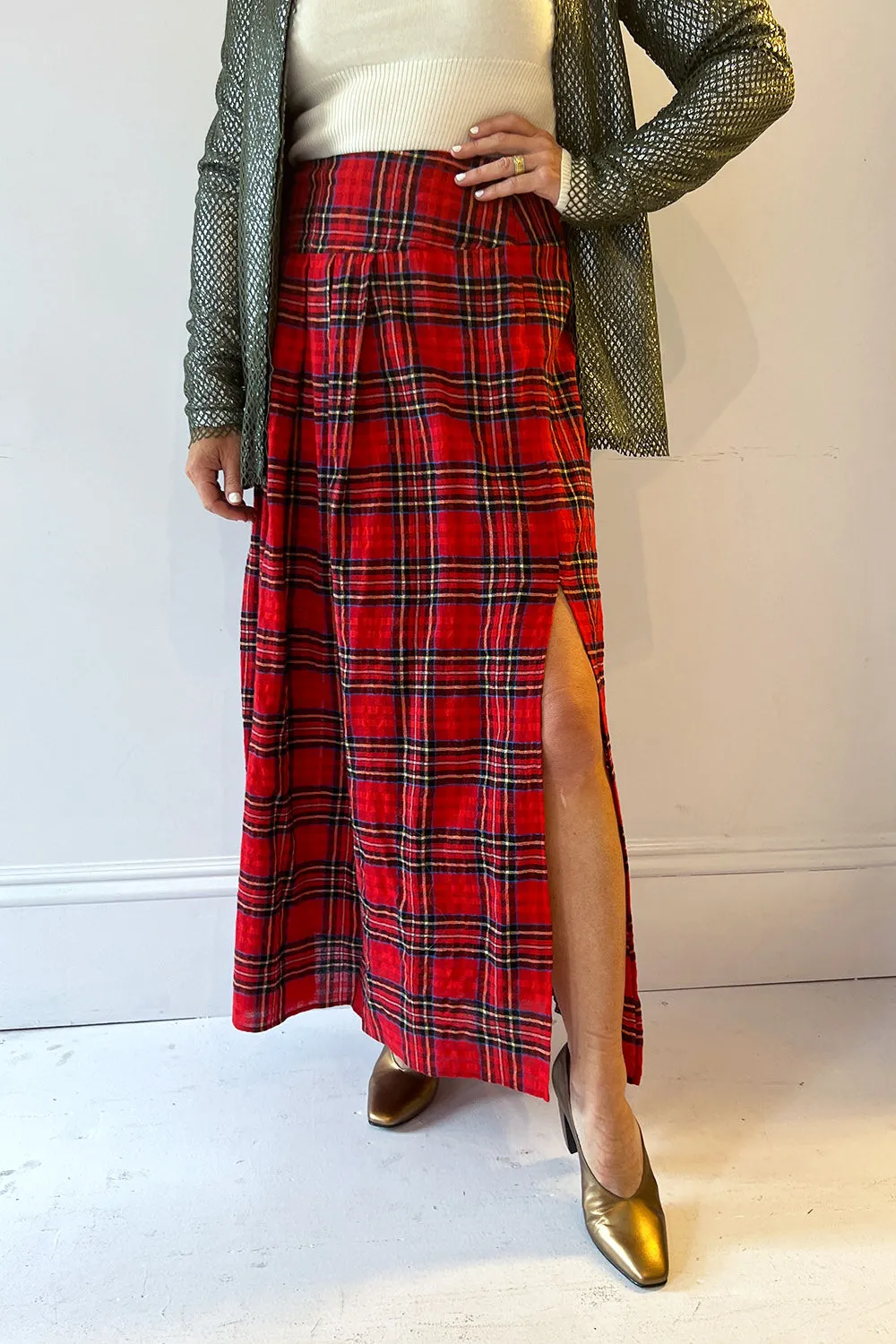 Bellerose- Vinna Skirt: Red Gingham