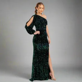 Elizabeth K. emerald sequin dress, size S, NEW WITH TAGS!