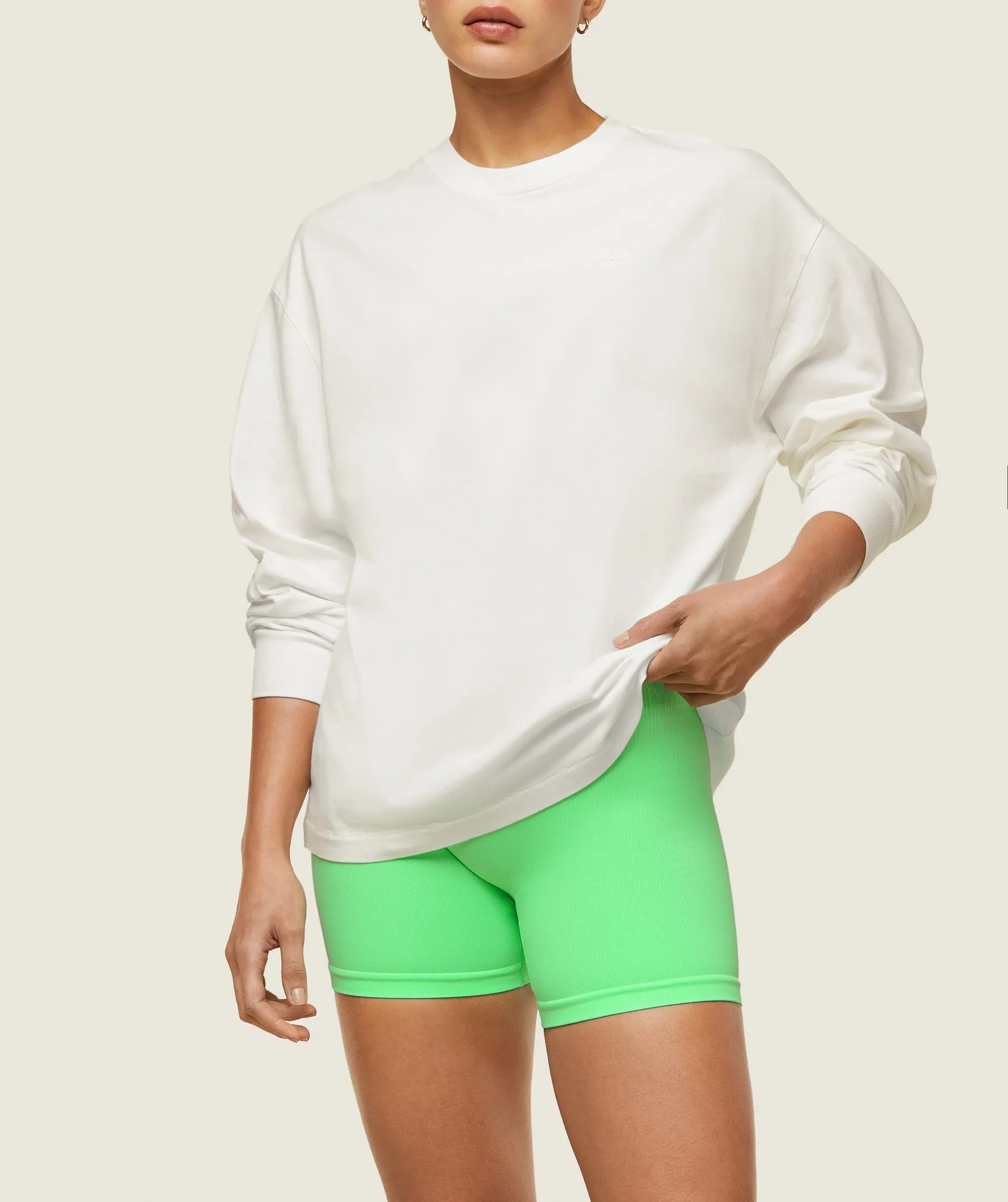 Gymshark everywear Long Sleeve Top - Soft White