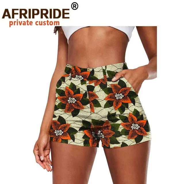High Waist African Print Shorts