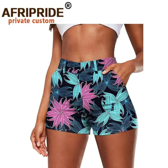 High Waist African Print Shorts