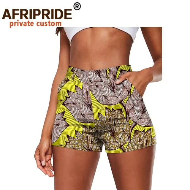 High Waist African Print Shorts