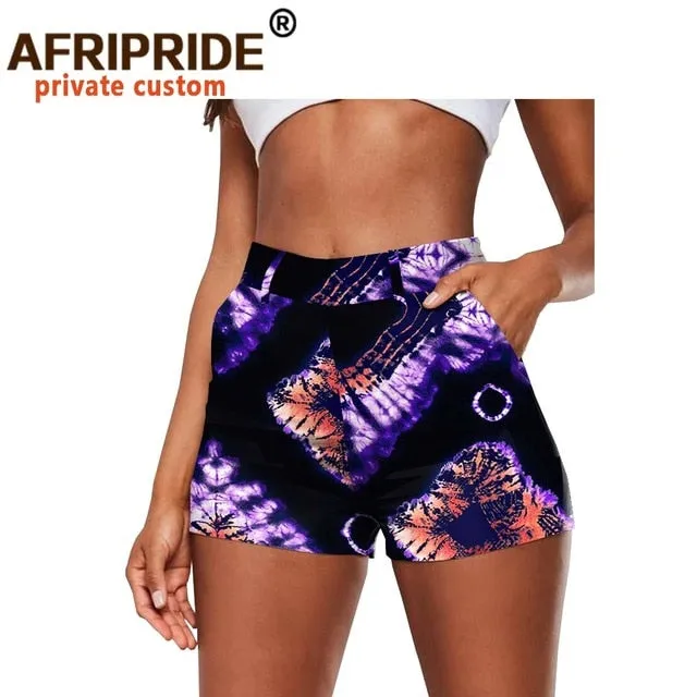 High Waist African Print Shorts