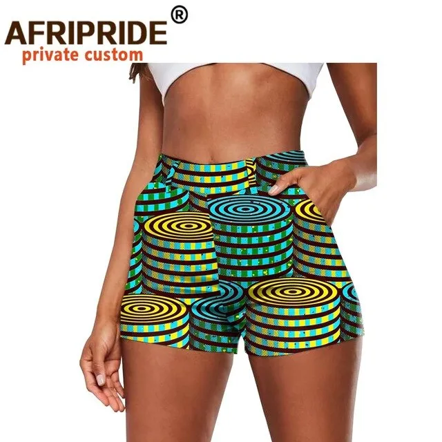 High Waist African Print Shorts