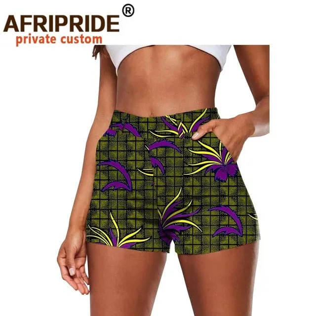 High Waist African Print Shorts