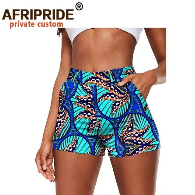 High Waist African Print Shorts