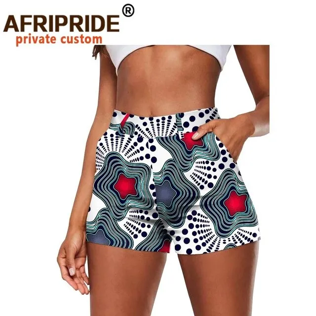 High Waist African Print Shorts