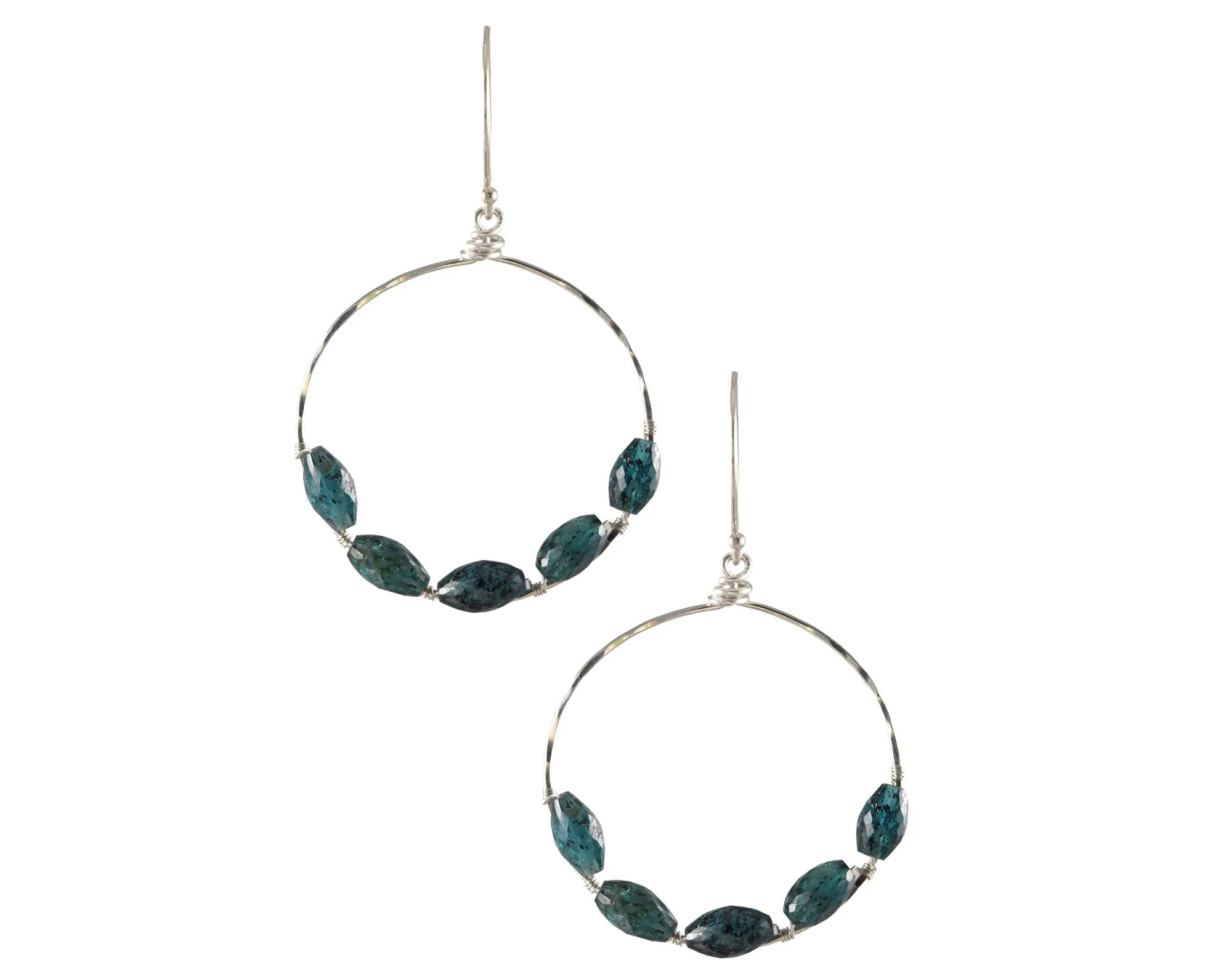 Large Silver Kyanite Hoops
