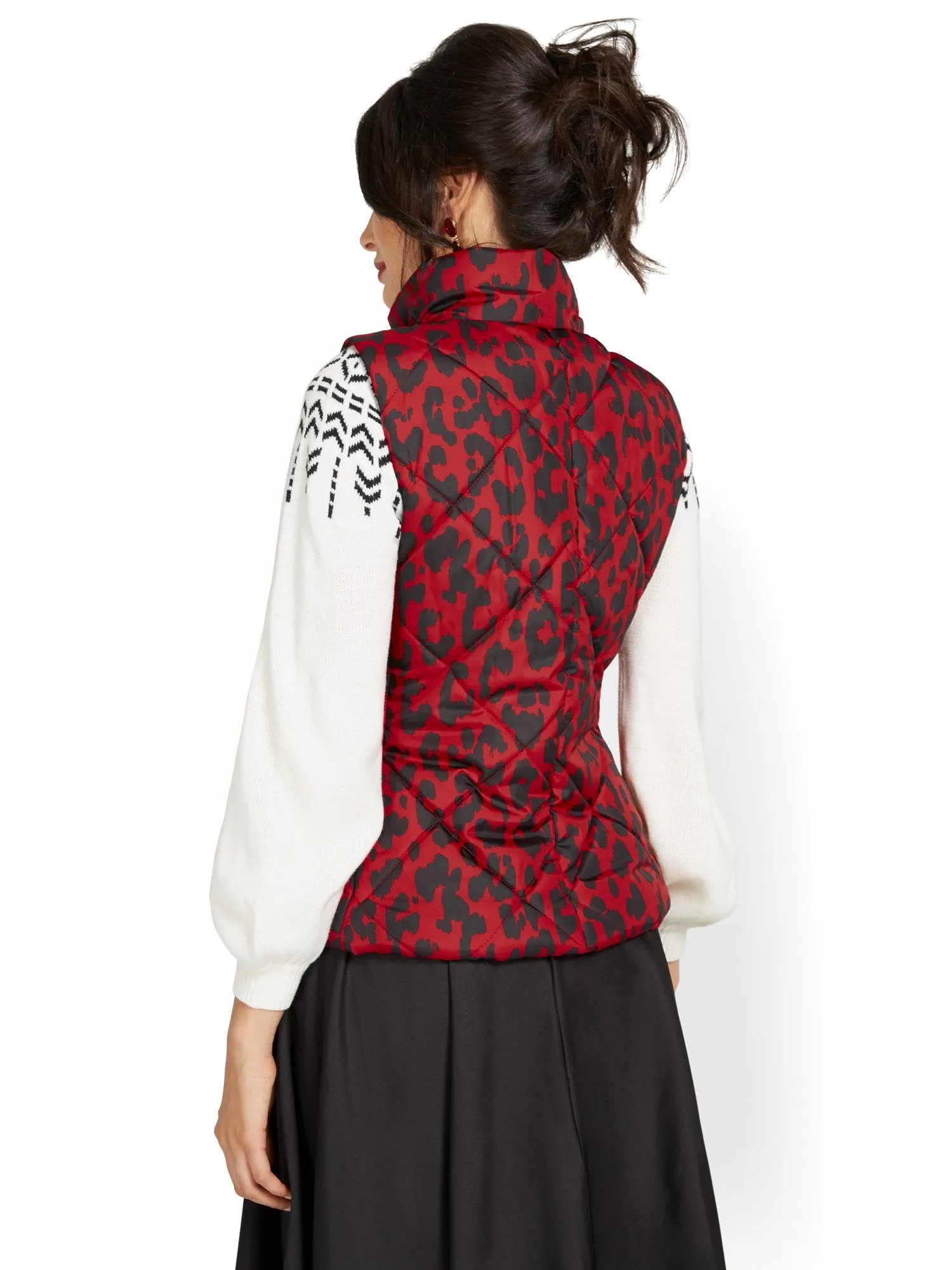 Leopard-Print Puffer Vest