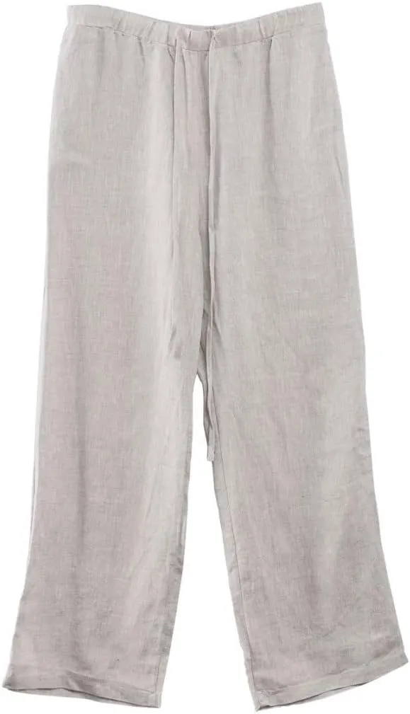 Men's 100% Linen Elastic Drawstring Pants