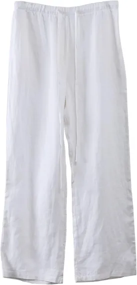 Men's 100% Linen Elastic Drawstring Pants