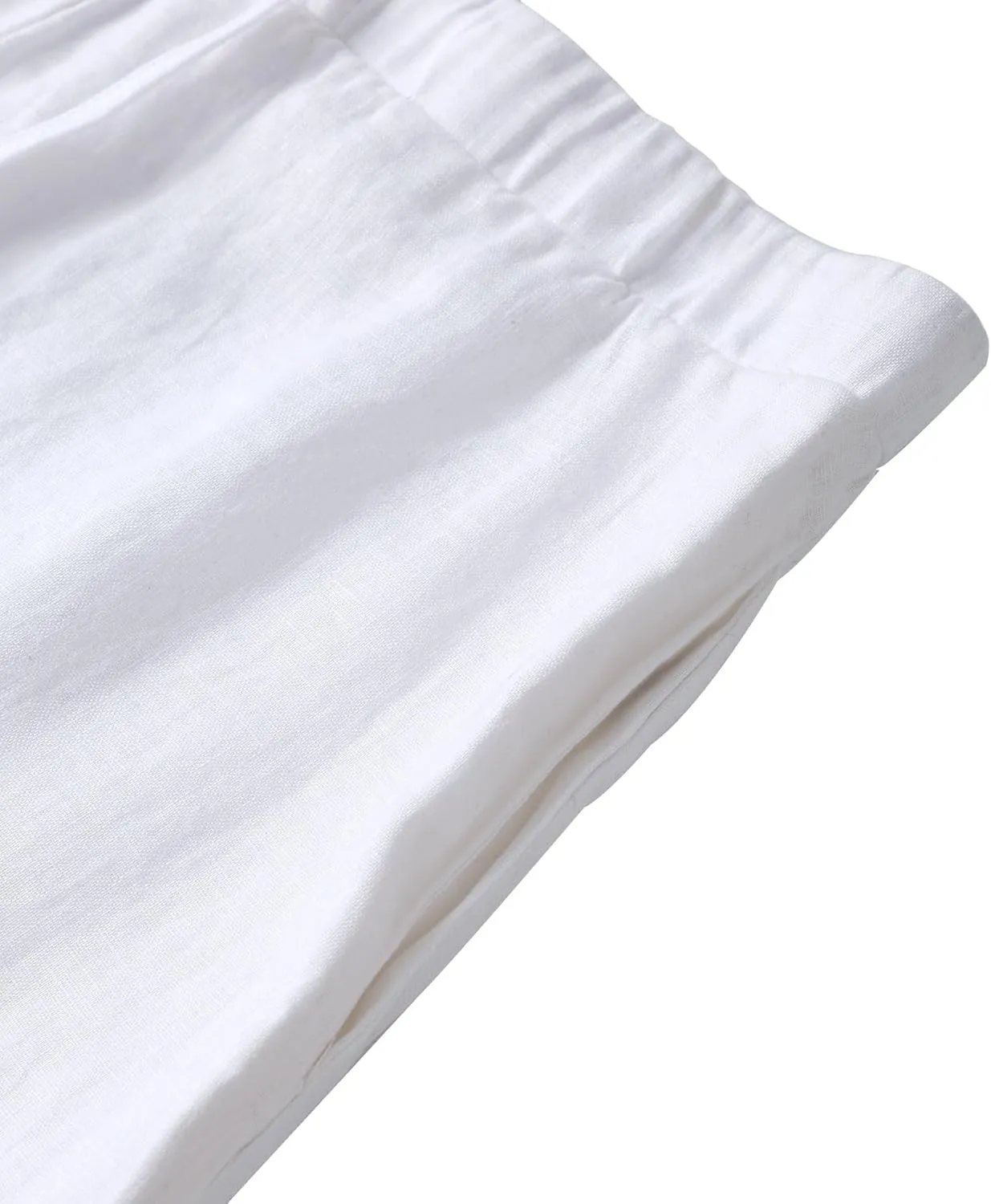 Men's 100% Linen Elastic Drawstring Pants
