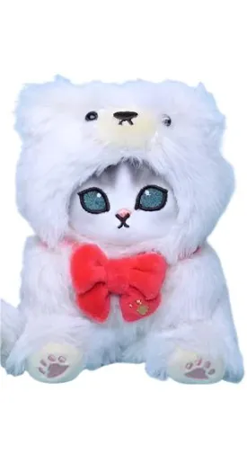 Mofusand White Bear Cat Plush 9"