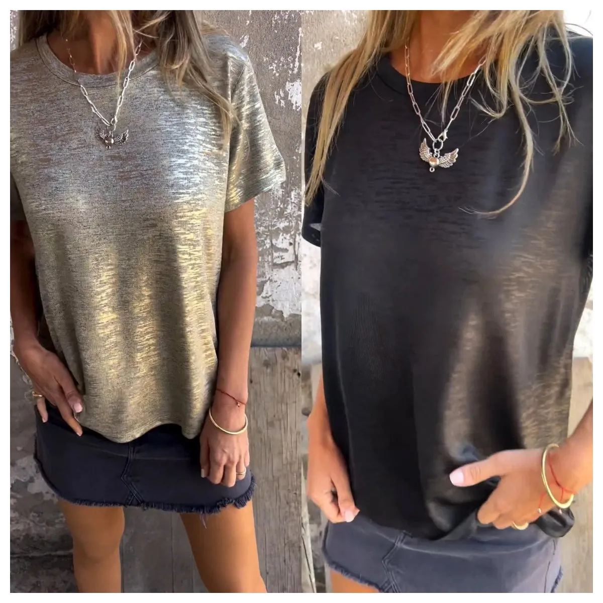 New Hot Sale Gold Foil Short-sleeved T-shirt