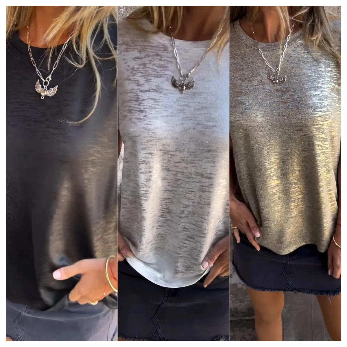 New Hot Sale Gold Foil Short-sleeved T-shirt