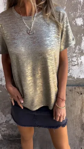 New Hot Sale Gold Foil Short-sleeved T-shirt