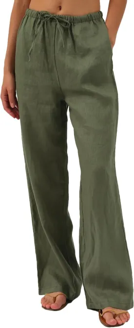Women's 100% Linen Wide Leg Pants with Pockets