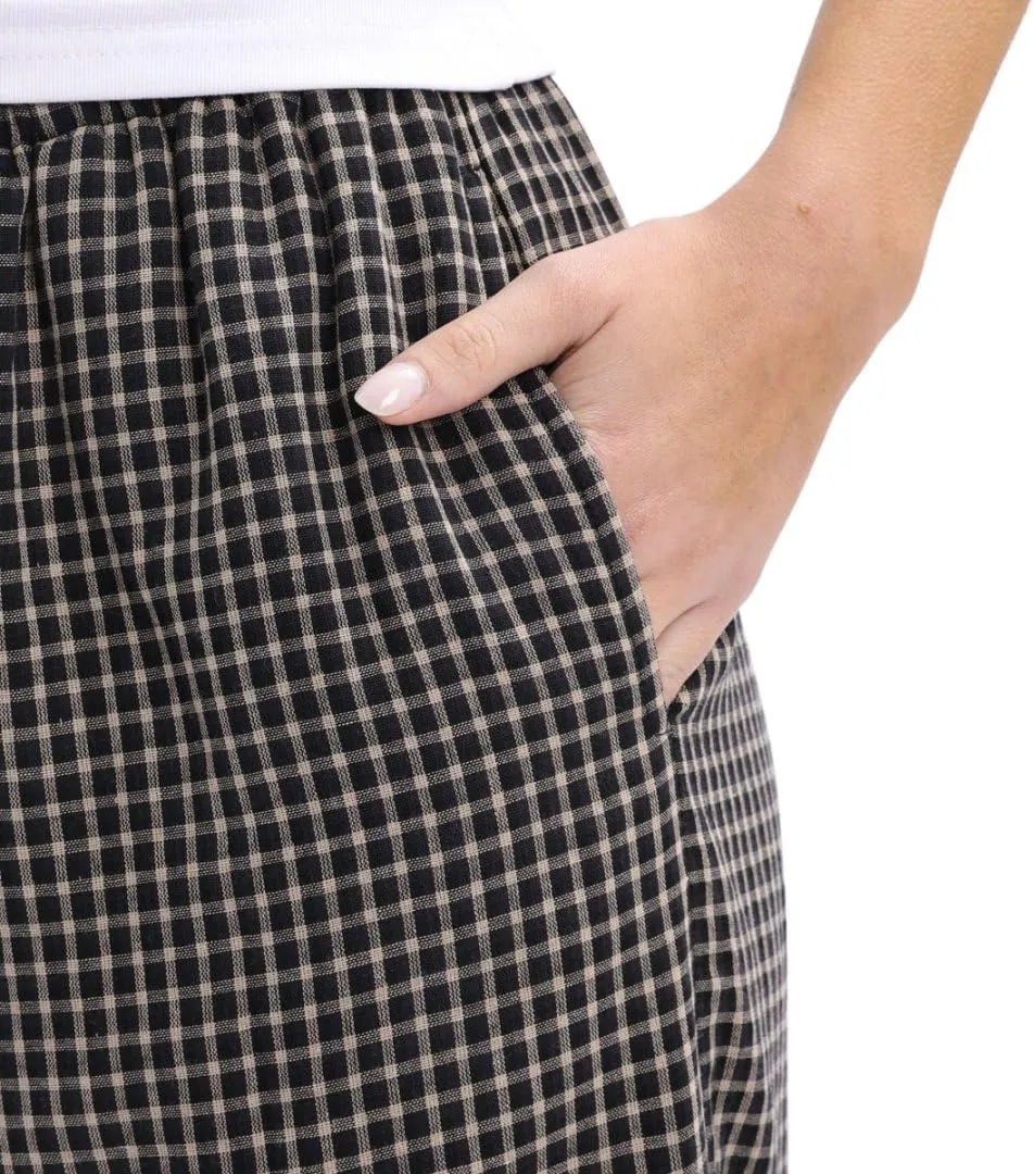 Women's Cotton Gauze Plaid Elastic Lounge Pants