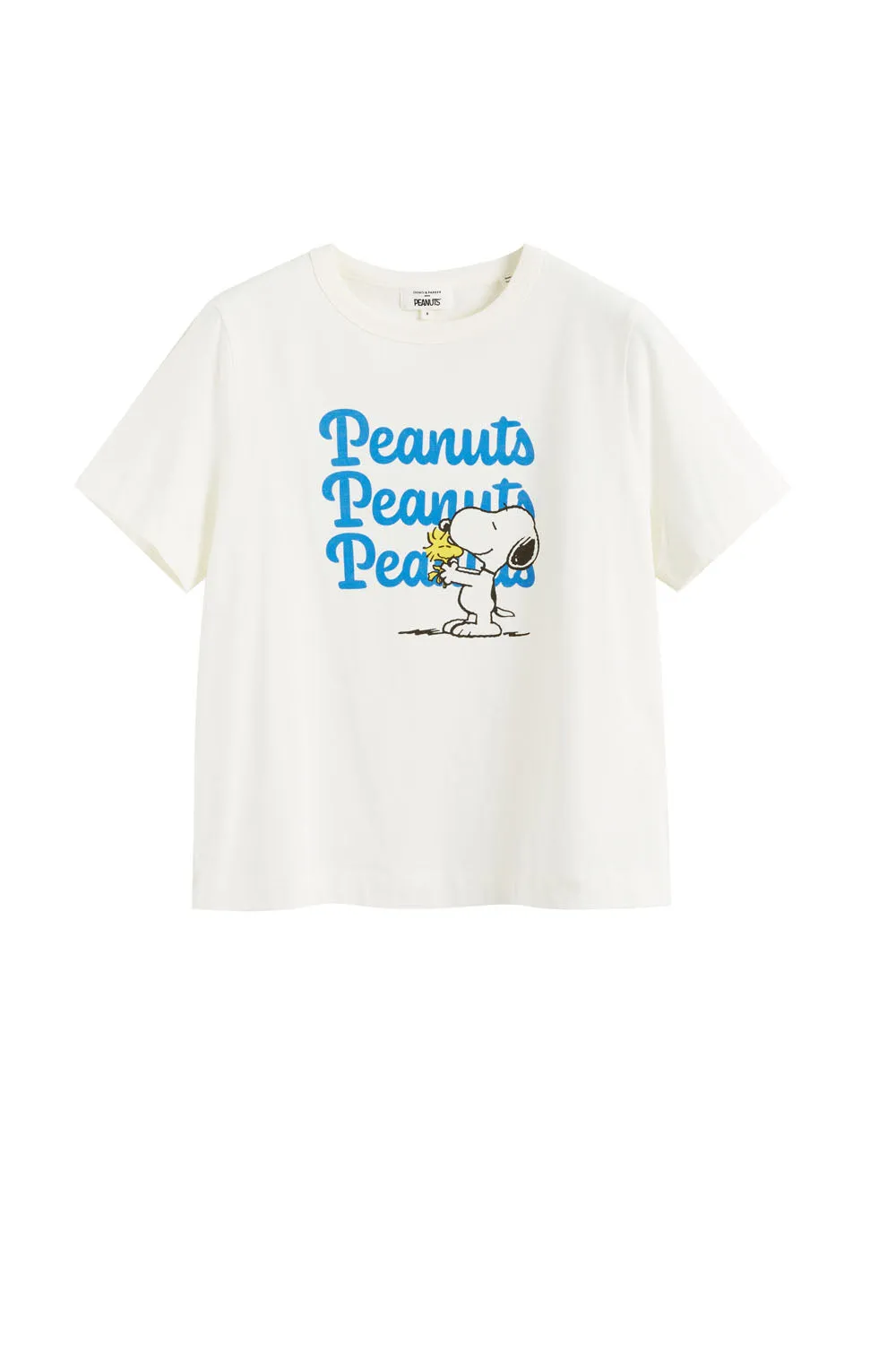 Women's T-shirt Chinti and Parker Cream Cotton Snoopy & Woodstock Print Short Sleeve Size XS-3L